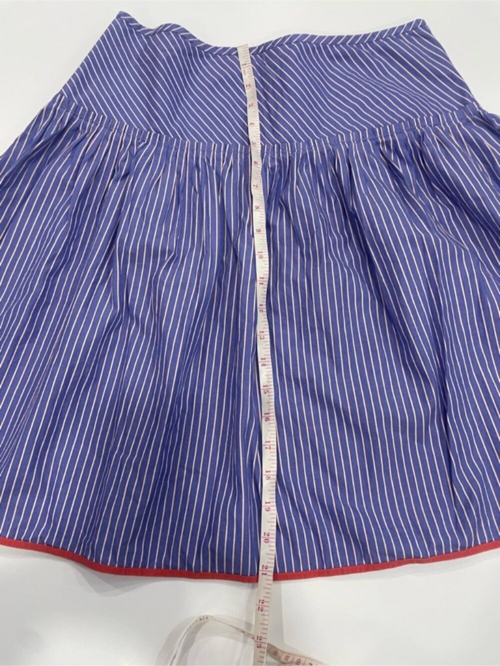 Blue and White Pinstripe Circle Skirt - Picture 4 of 4